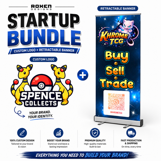 Vendor branding startup bundle with custom logo and TCG retractable banner