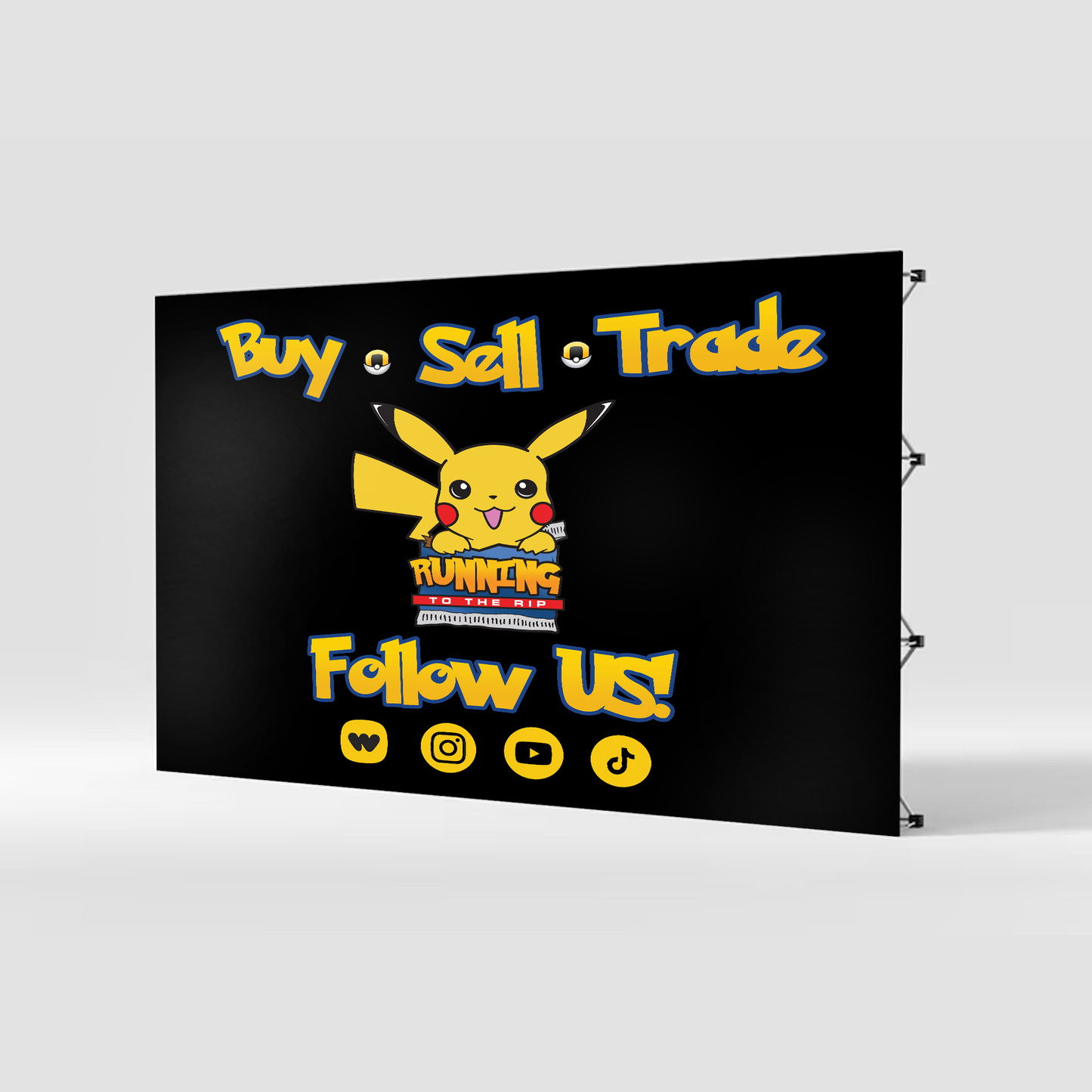 Custom retractable backdrop for TCG vendor booth